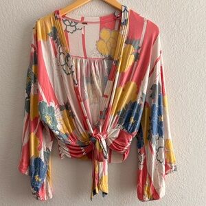 Free People Multicolor boho Floral Blouse